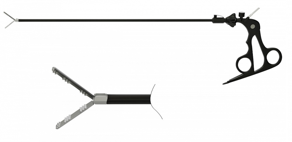 Набор инструментов для эндоскопической хирургии ИЭХ-"ЭлеПС" . Зажим эндоскопический атравматичный (5мм)